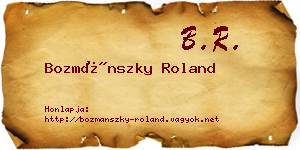 Bozmánszky Roland névjegykártya